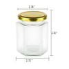 Encheng 6 oz Clear Hexagon Jars,Small Glass Jars With Lids(Golden),Mason