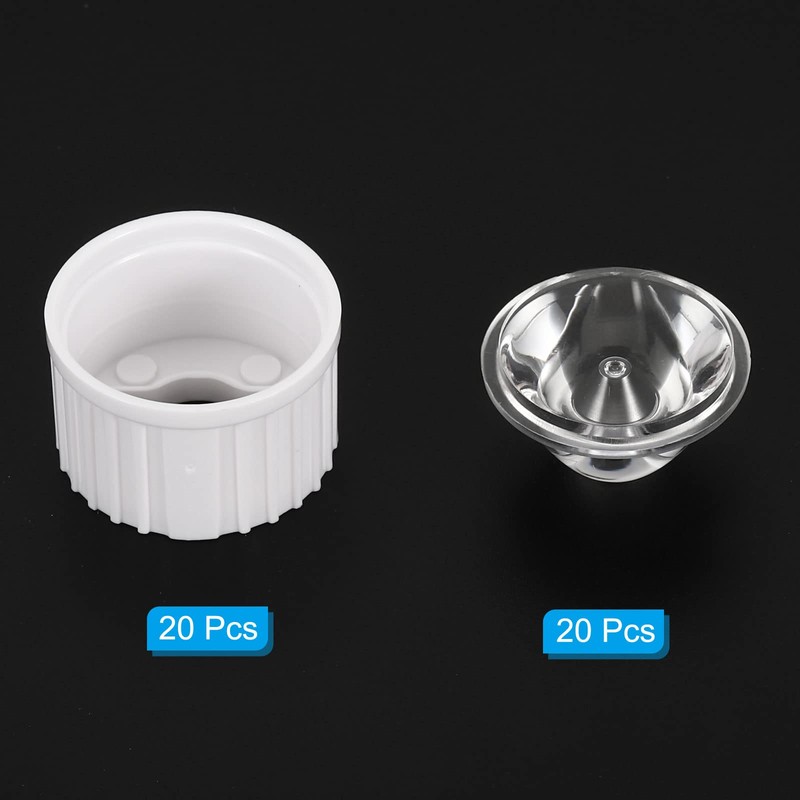 PATIKIL 20mm LED Lens 8 Degree with Plastic Holder 20