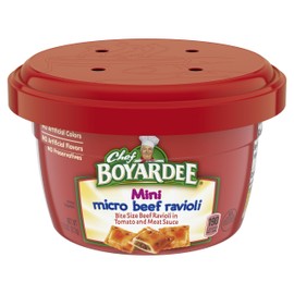 Chef Boyardee Mini Micro Beef Ravioli, Microwave Food, 7.5 OZ Microwaveable Bowl (12 Bowls)