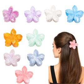 MUNSKT 9 Stück marmorgefärbte Blumenkrallen-Clips für Frauen und Mädchen, starker Halt, rutschfeste Haarspangen für dickes/dünnes Haar, stilvolle Kopfbedeckung, Accessoires mit trendigem