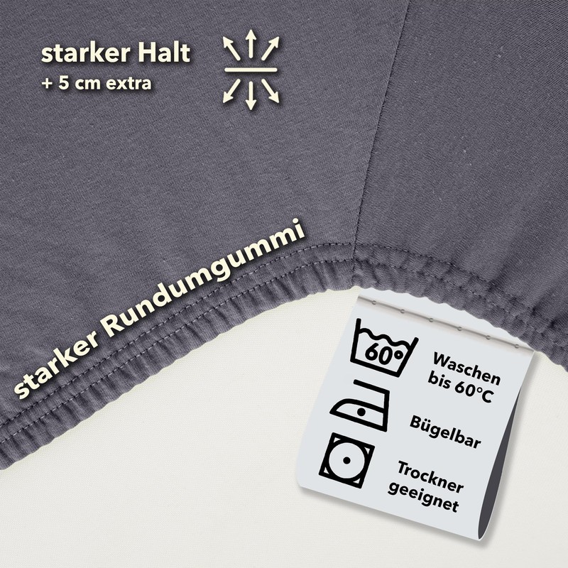 Studio Basic Fitted Sheet 160 x 200 cm, 100% Combed