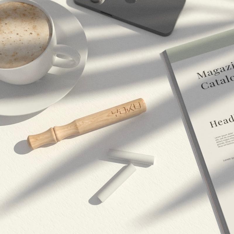 Wooden Aroma Inhaler with Essential Oil Flavored Cores - Scent: