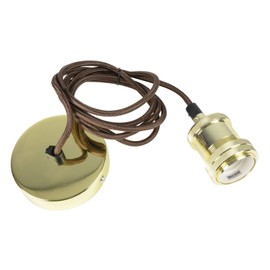 Single E27 Bright Gold Rose Vintage Lighting Pendant 1.8m Cable [1.8 metres]