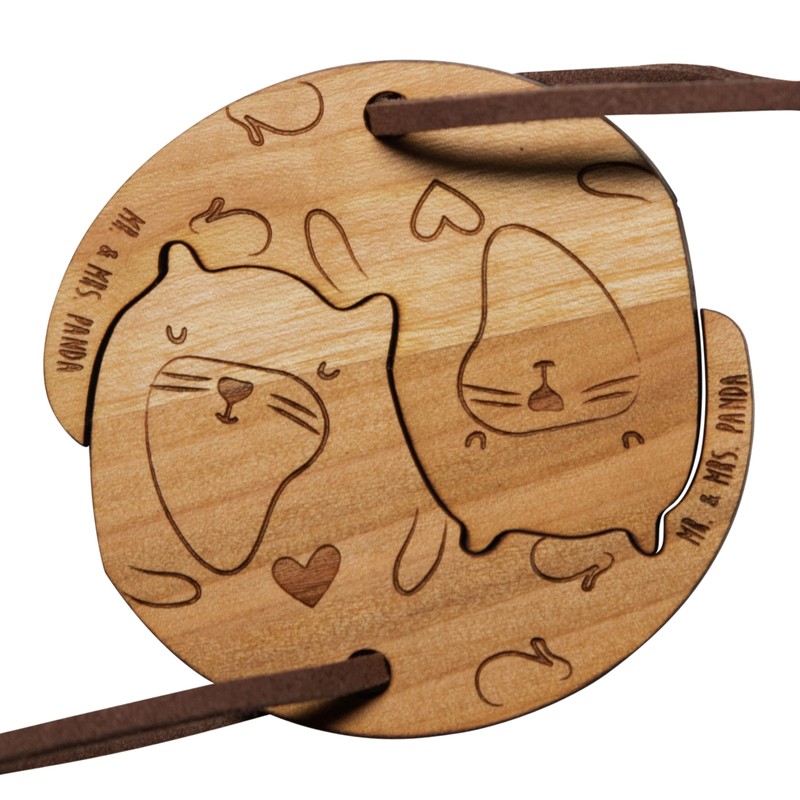 Mr. & Mrs. Panda Couple Key Ring Otter Circle, neutral