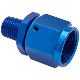 DNA MOTORING FT-1-9029-10-04-BL 10-An Female Flare To 1/4" Npt Male Aluminum Reducer B-Nut SwiveL Fitting (Blue)