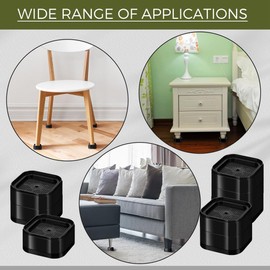 Exogio 16 pieces furniture riser, 3.5 cm, table riser, vibration damper for washing machines and dryers, bed raiser, non-slip furniture lifter, height-adjustable furniture feet, rubber feet, vibration