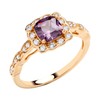9ct Yellow Gold on Silver Amethyst Art Deco Cluster Ring