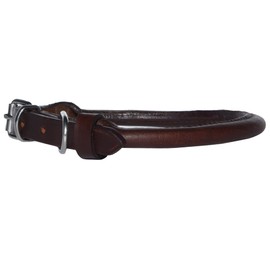 HOGACA Oiled Genuine Leather Dog Collar 786-05.1 Diameter 0.8 to 1.2 x 35 cm / Holes 25-30.5 cm +/- 0.5 cm Brown