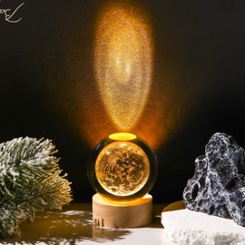 Movdyka 3D Crystal Moon Ball Space Decor Lamp Science Astronomy Gifts for Kids, Laser Engraved Moon Model Universe Night Light Gift Ideas for Mothers Day Christmas