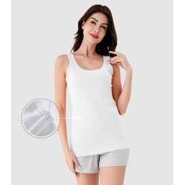 DAVID ARCHY Women's Cotton Camisole Tops Long Tank Top for Women 3 Pack (M, Heather Dark Gray/Black/White)