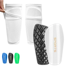 iMoebel Football Shin Pads Including Stocking with Pocket and Anti-Slip Lid Shin Guard for Children Adults White M