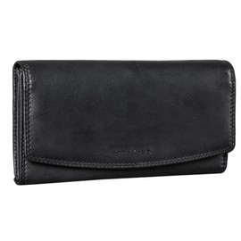 STILORD Felicia Leather Wallet for Women, RFID and NFC Protection Wallet Vintage Women Large Zipper Wallet in a Gift Box, black, coin purse
