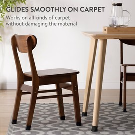 Aneaseit Chair Leg Sliders for Carpet - 1 1/2" x 8 pcs Black - Silicone Heavy Duty Furniture Movers w/ PTFE Bottom - Table Feet Covers Pads Protectors for Smooth Glides - Medium