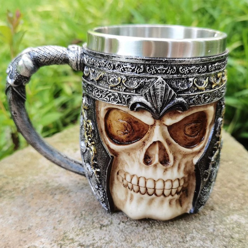 2 Layer Skull Beer Mug Stable Robust Fashionable Decorative Wear