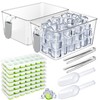 Aneco 2 Set Plastic Freezer Ice Bin with Flexible Scoop