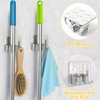 YUWANTING Stainless Steel Broom Holder, Self-Adhesive, 4 Gripper Positions, 4