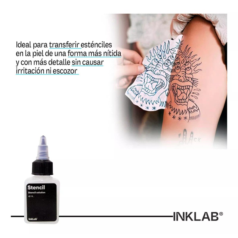 Inklab Stencil Solución En Gel Inklab 2 Piezas Para Tatuaje