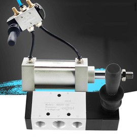 Pneumatic Valve, Manual Control Valve Aluminium Alloy Hand Lever Valve with 5 Ports and 3 Positions, 0~0.8 MPa, with PT1/4 Inlet, Air Pressure Flow Control (4H330-10)