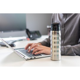 Pioneer Stainless Steel Sports Flask, Double Wall Vacuum Insulated Drinks Bottle, 480ml, Stainless Steel