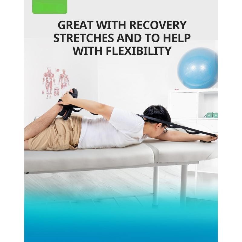 ‌Non-Elastic Yoga Stretching Strap with 10 Loops – Ideal for