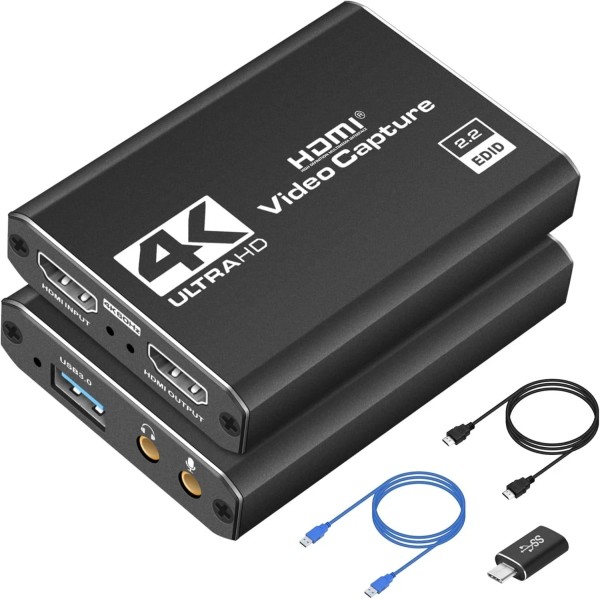 Dcyfol 4K HDMI Capture Card for Streaming, Full HD 1080P