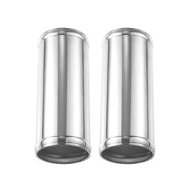 X AUTOHAUX 63mm 2.5" OD 6" 152mm Length Universal Car Aluminum Alloy Intercooler Pipe Straight Air Intake Tube - Pack of 2