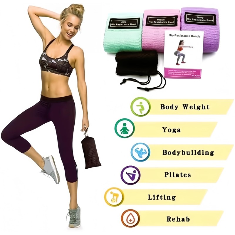 Exercise Resistance Bands for Legs, Hip, Thigh, Glute Workout -