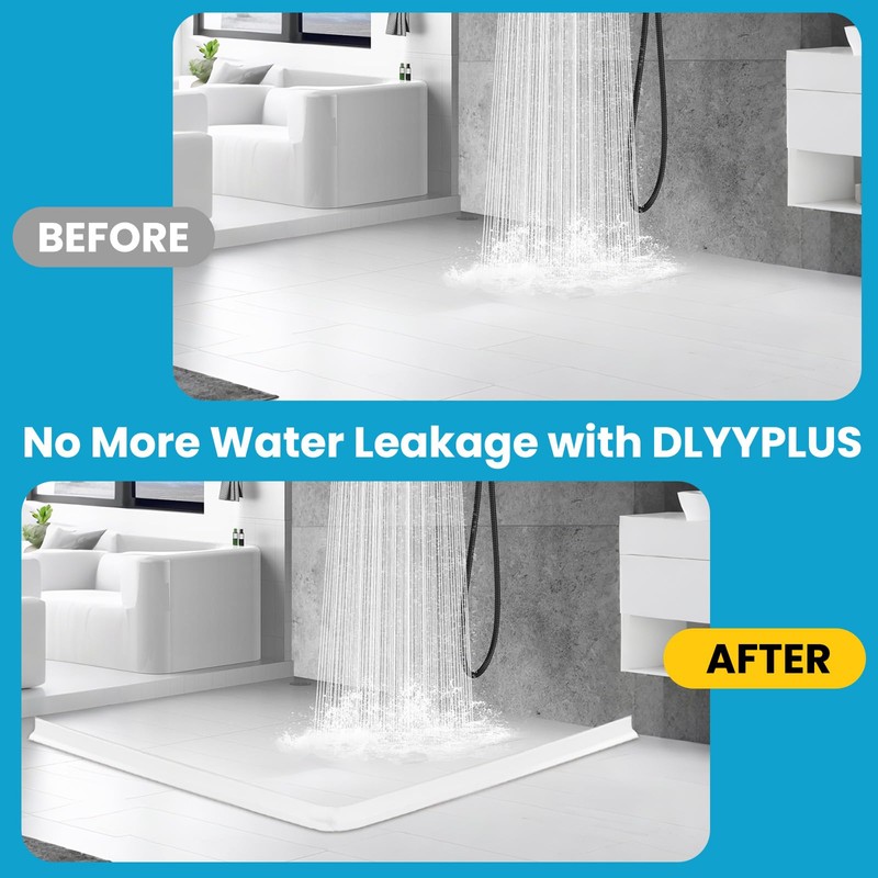 DLYYPLUS 39" Collapsible Shower Threshold Water Dam Water Stopper Barrier