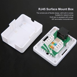 Fafeicy 2Pcs Mount Box RJ45 Cat6 Single Port Desktop Information Network Junction Boxes with Screws for Communication and Socket Connection