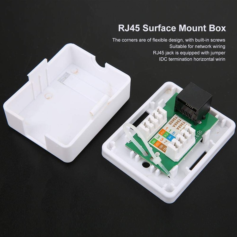 Fafeicy 2Pcs Mount Box RJ45 Cat6 Single Port Desktop Information