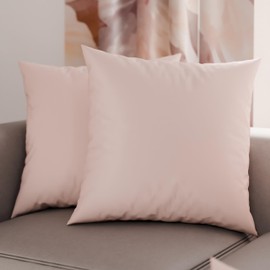 PETTI Artigiani Italiani - Pair of Pillowcases 65x65 cm in Microfiber, Bedroom Cushions, Sofa, Set of 2 Cushion Covers, Solid Color Pink Pillowcase, 100% Made in Italy