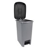JVL Slim Plastic Lidded Foot Pedal Waste Bin, 10L, Grey