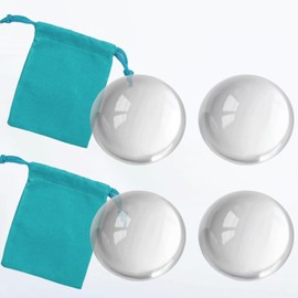 Bluwtoclan 4 Pcs Crystal Magnifying Paper Weights,1.9 inch Clear Dome Paper Weight for Office Desk,Outdoor Events,Physics Classroom