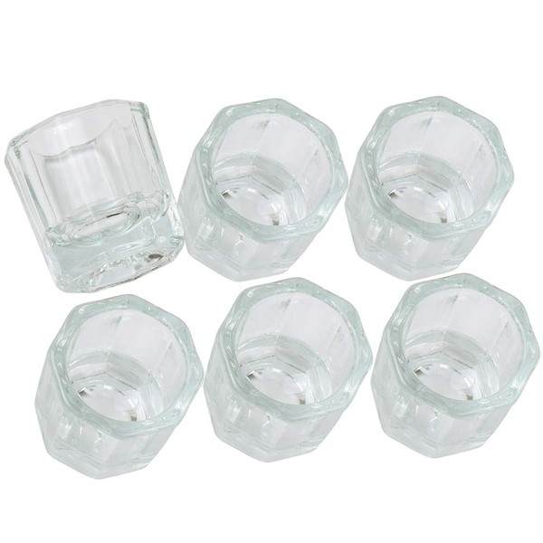 Karlash 6 Nail Art Acrylic Liquid Powder Dappen Dish Glass Crystal Cup Glassware Tools