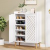 YITAHOME Shoe Cabinets with Doors Entryway, 5-Tier White Shoe Storage