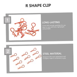 jojofuny 20pcs r Shape Cotter Pin Clips Spring Cotter Pin for Automotive Lawn Mower and Flexible Easy to Install Smooth