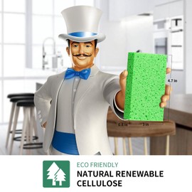 MR.SIGA Scrub Sponges, Non-Scratch Sponges for Dishes, Kitchen Sponge Dish Scrubber, 12 Pack