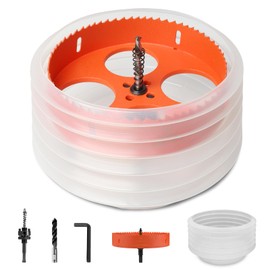 Storystore 6 1/8 Hole Saw for Recessed Lights Can Lights, 6 Inch Hole Cutter with Dust Bowl for Recessed Lighting, Hole Saw Dust Catcher with Bi-Metal Wood Drywall Hole Cutter