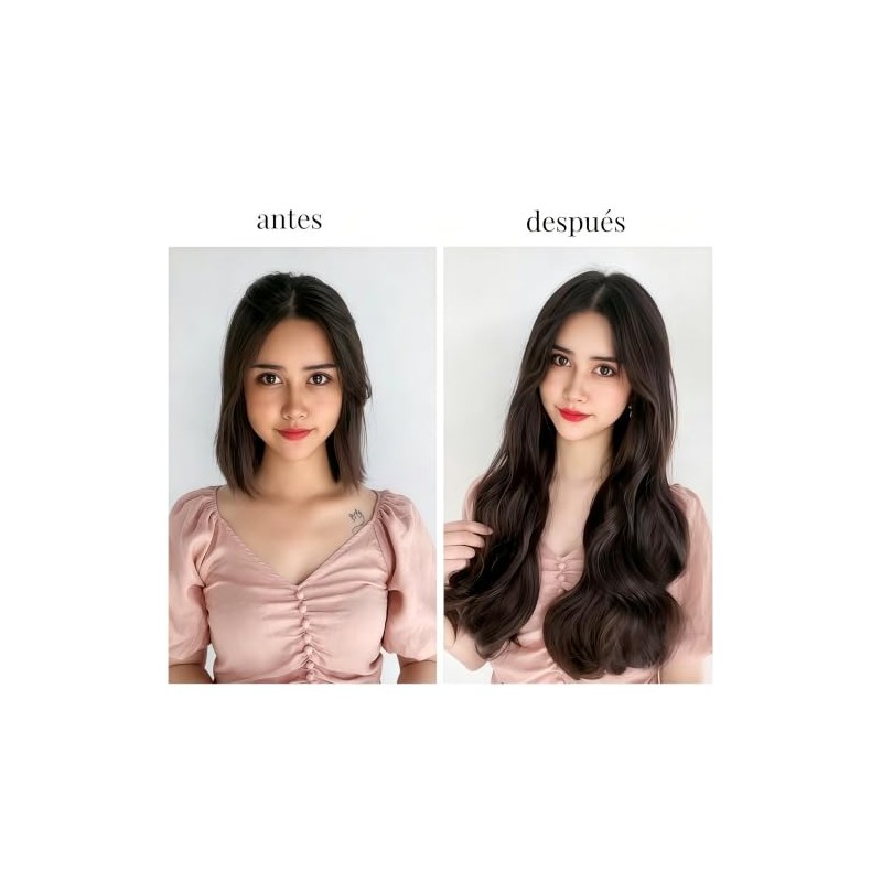 Extensiones Clip Invisible Onduladas, Juego de 2 Piezas (45cm y