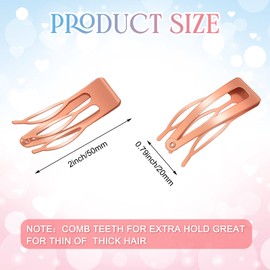 32 Pieces Snap Hair Clips Double Grip Hair Clips Metal Snap Clips for Hair Snap Hair Barrettes for Women (Rose Gold)