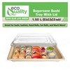 EcoQuality X-Large Compostable Sushi Trays with Lids - Natural Sugarcane
