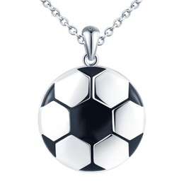 MICYUMI Women's Photo Locket Necklace 925 Sterling Silver Round Football Locket Pendant Necklace