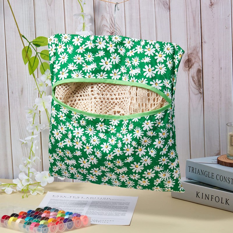 Nuenen Peg Bag for Washing Line with Hanger Daisy Cotton