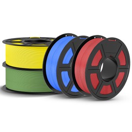 JAYO PLA 3D Printer Filament Bundle 4.4KG, PLA Classic Filament 1.75mm Bulk, Dimensional Accuracy +/- 0.02mm, 4 Pack 1.1kg Spool (Cherry Red,Pri-Yellow,Pri-Cyan,Olive Green)
