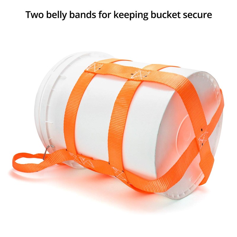 QWORK Durable Bucket Sling with Belly Bands for 5 Gallon
