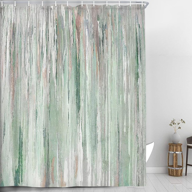 JAWO Abstract Shower Curtain, Modern Aesthetic Stripe Shower Curtain Sets