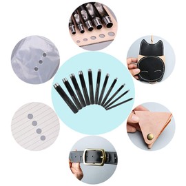 11Pcs Round Steel Hollow Punch Set, 1-11mm Leather Craft Hollow Hole Punch Tools for Leather, Watch Band, Canvas, Eyelet