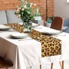 Linen Leopard Print Table Runner 13x71 Inch Farmhouse Western Leopard
