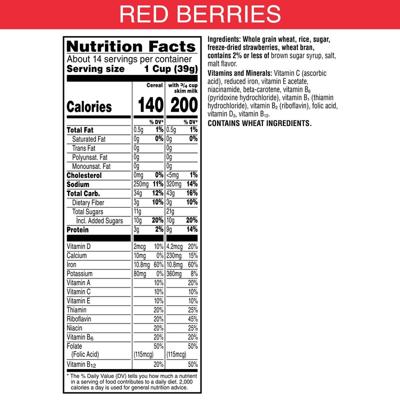 Kellogg's Special K Red Berries Breakfast Cereal, Good Source of