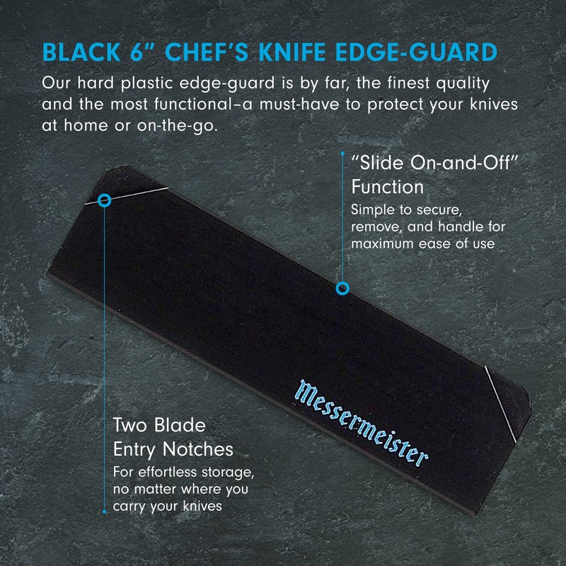 Messermeister 6” Chef’s Edge-Guard, Black - Fashionable & Functional Safety
